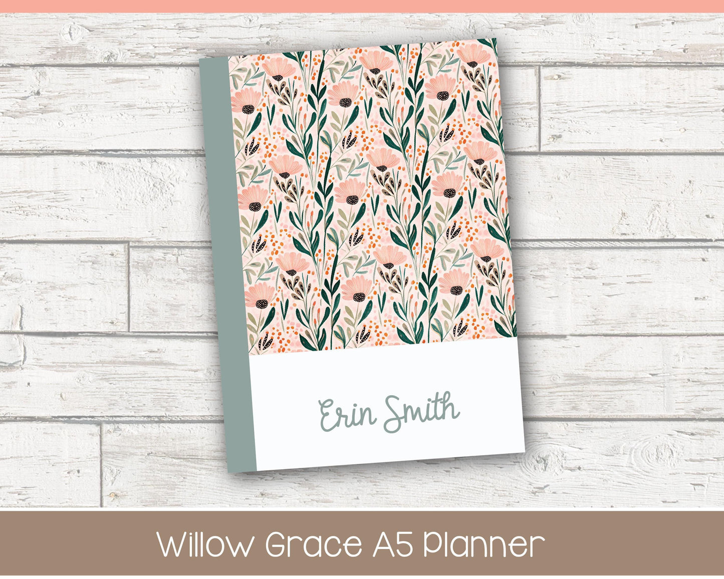 Weekly Personalized Planner | Compact Vertical Weekly Planner | Grid Layout | Cottage Bloom