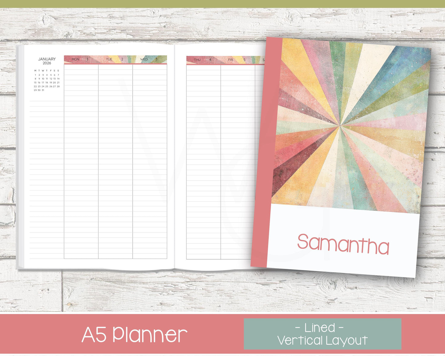 Weekly Personalized Planner | Vertical Weekly Planner | Lined Layout | Shine On