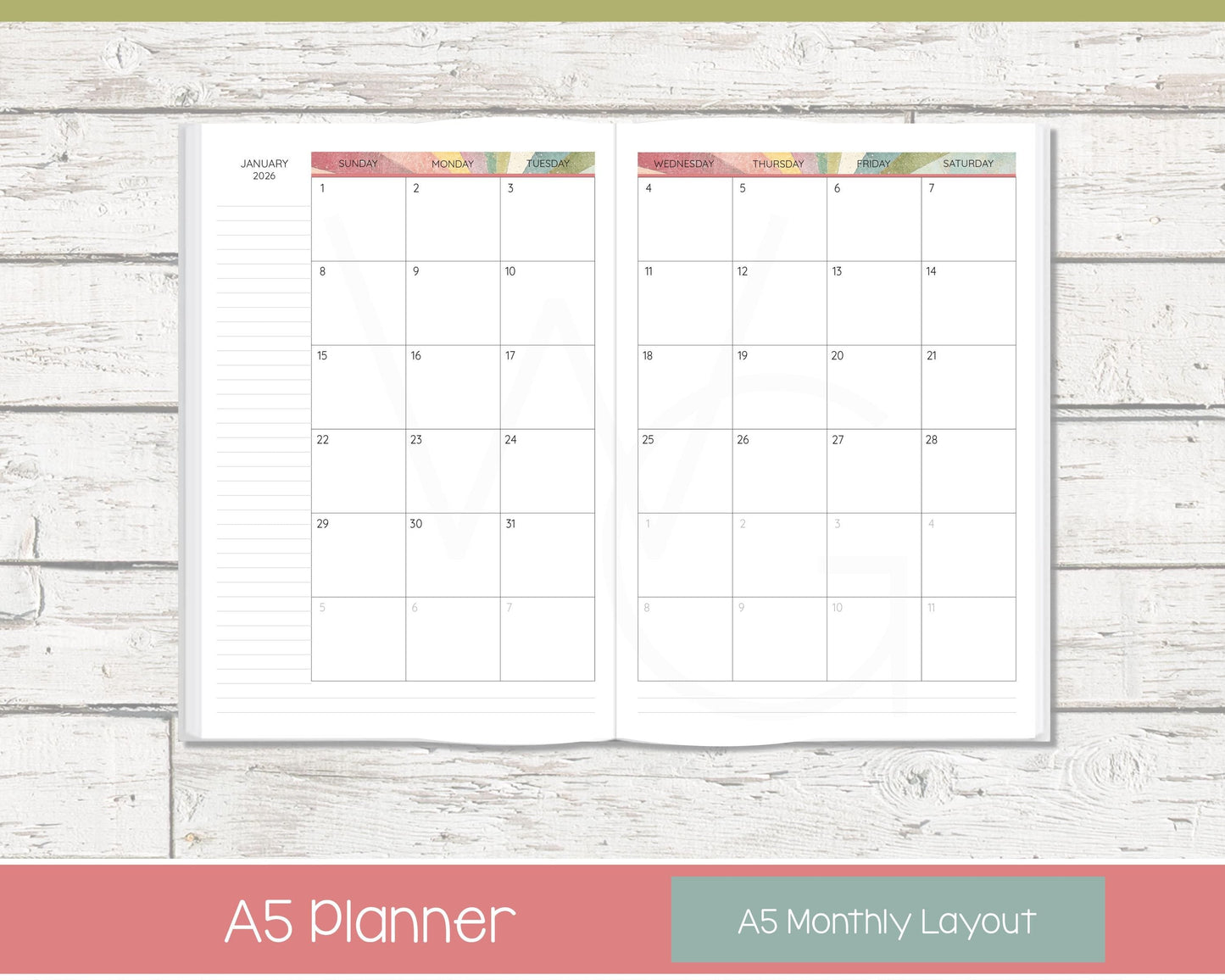 Complete Productivity Planer | Month, Week, Day Planner | Lined Layout | Shine On