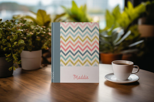 Personalized Day Planner | Day Planner | Lined Layout | Chevron Rainbow