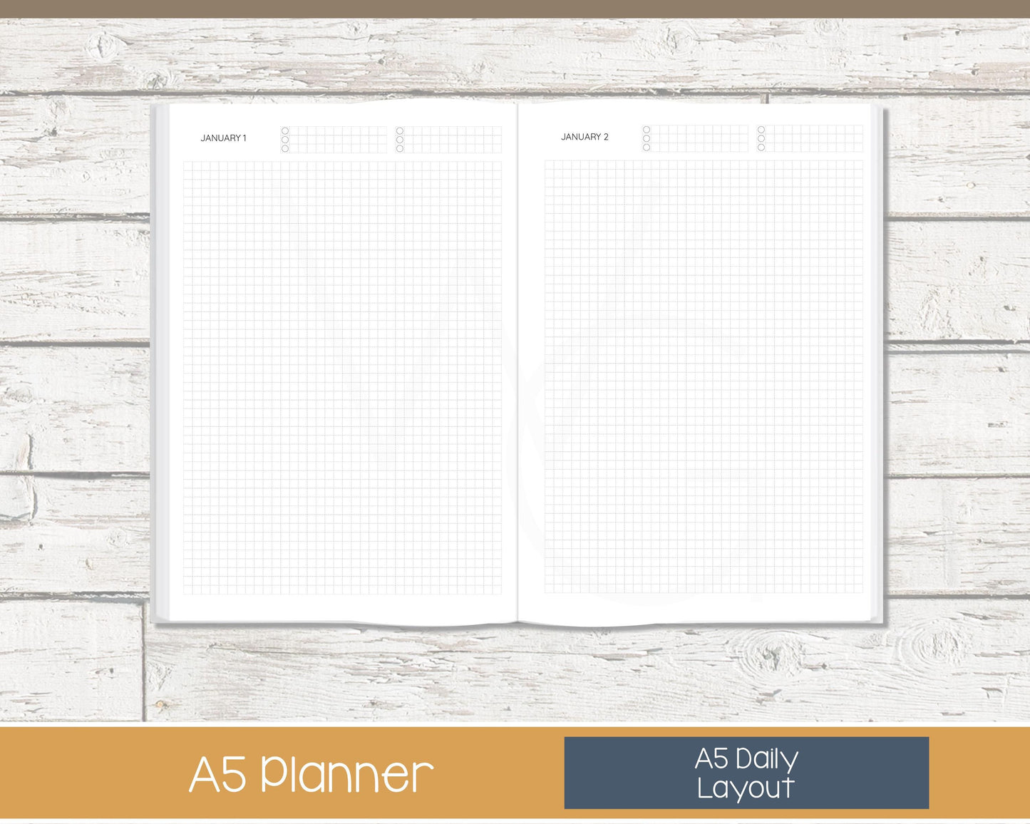 2026 Complete Planner | Month, Week, Day Planner | Grid Layout - Black and White | Ready to Ship - Meadow