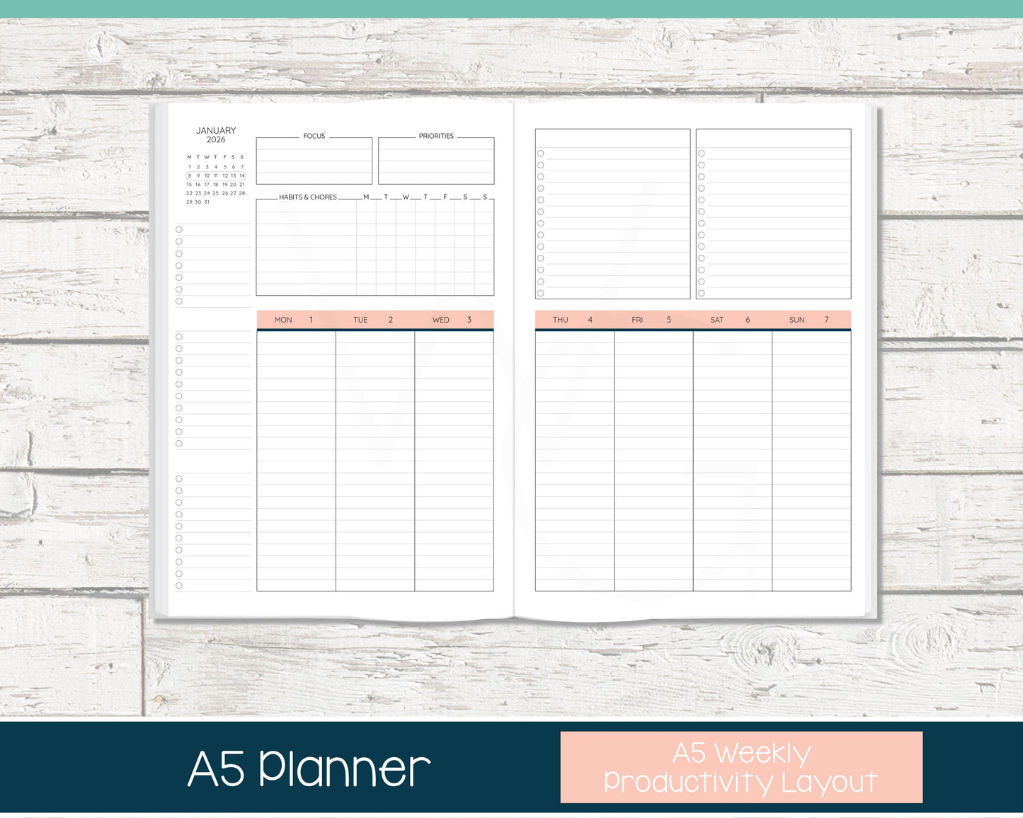 Weekly Personalized Planner | Productivity Weekly Planner | Lined Layout | Summer Dreams