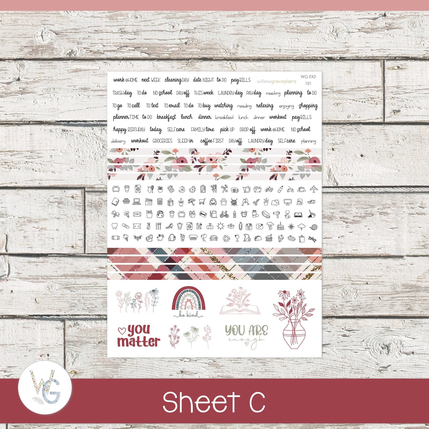 Willow Grace Planner Stickers - Daily Planner Stickers | WGD-101