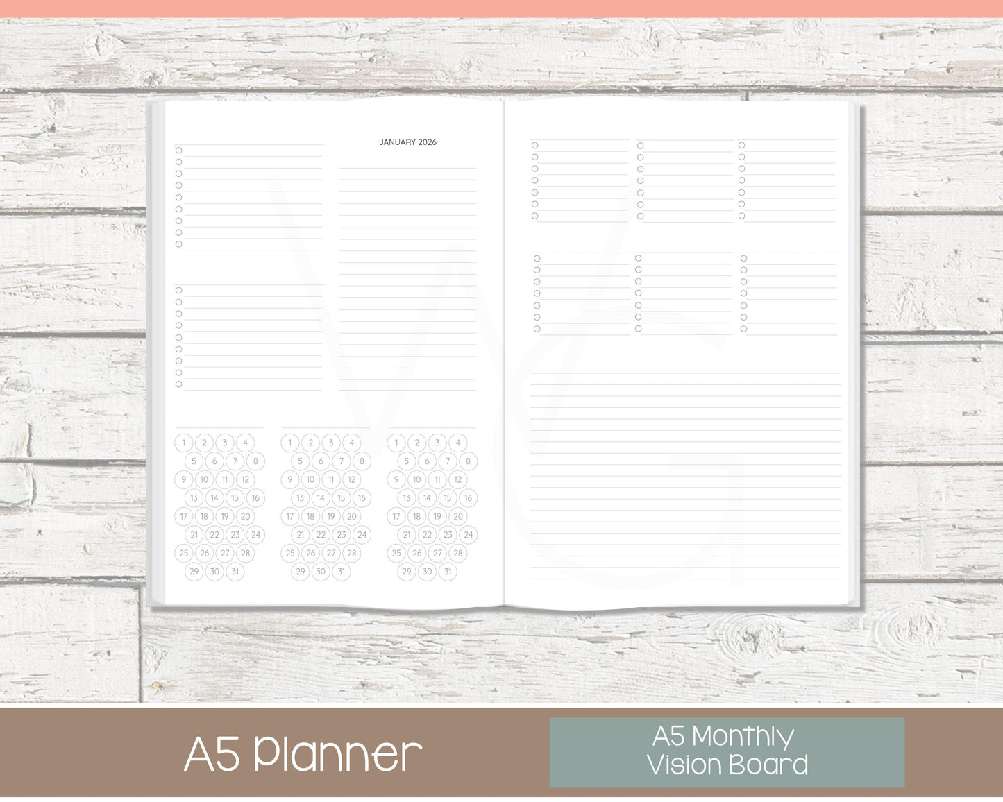 Weekly Personalized Planner | Vertical Weekly Planner | Lined Layout | Cottage Bloom