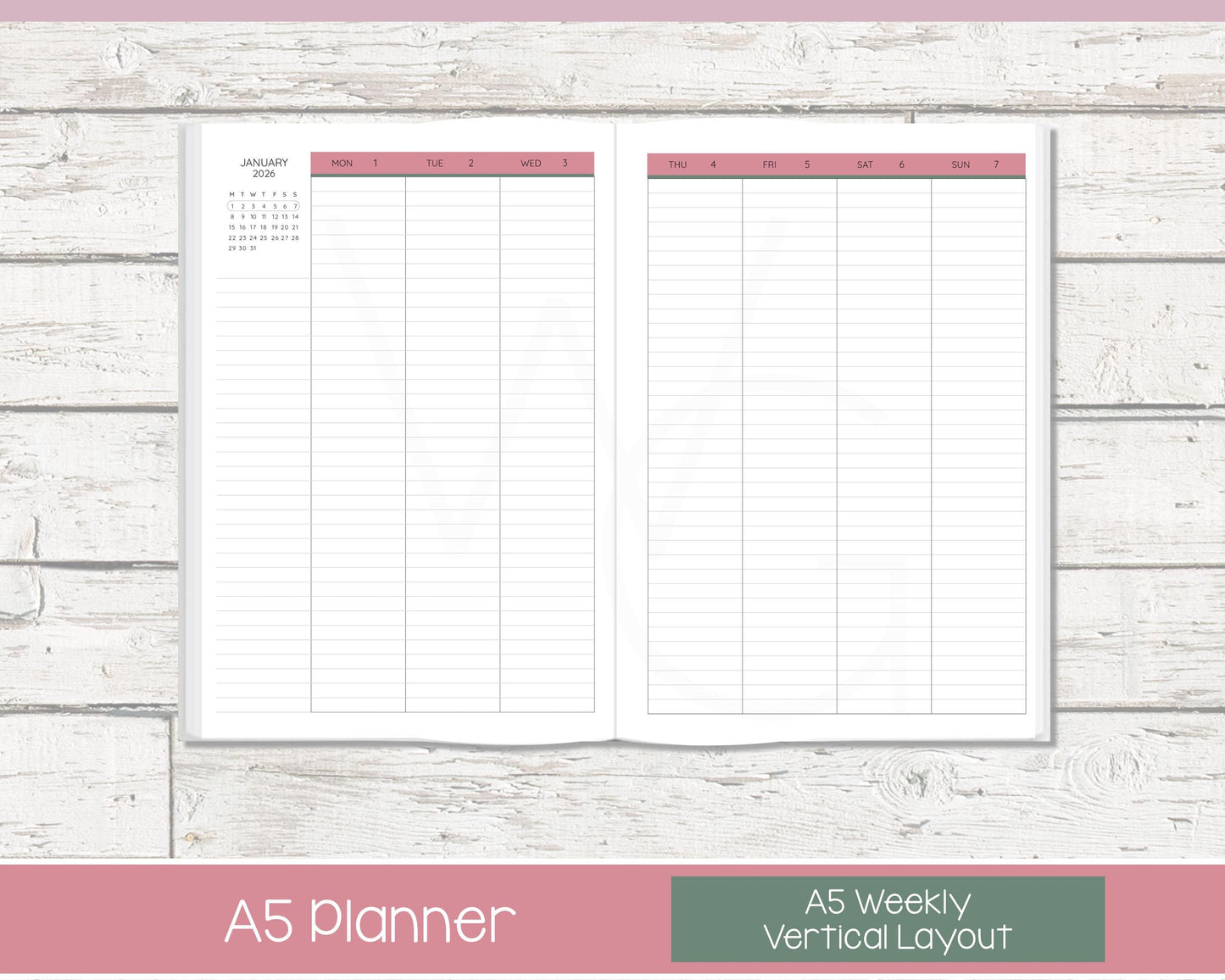Weekly Personalized Planner | Vertical Weekly Planner | Lined Layout | Petal Parade