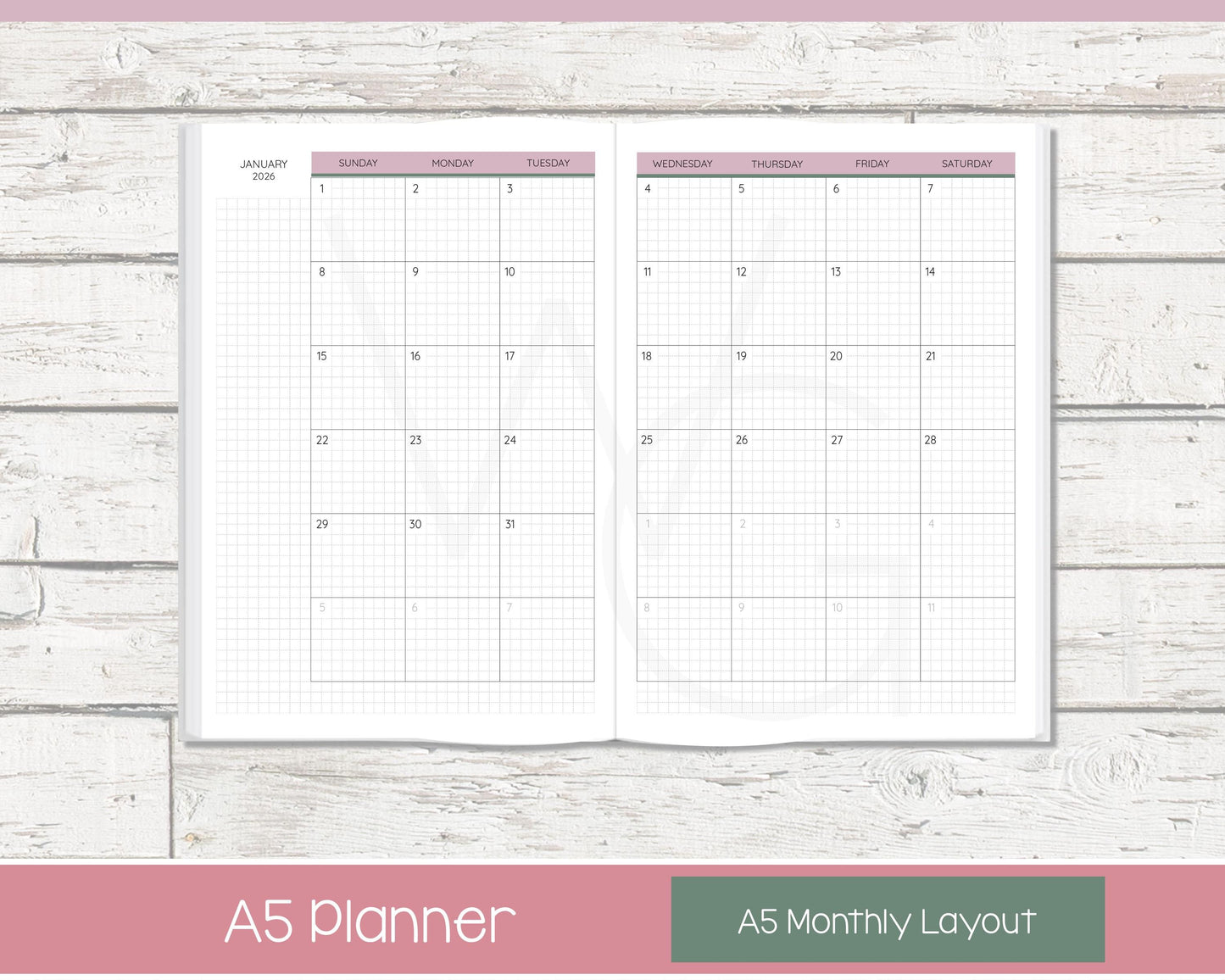 Weekly Personalized Planner | Compact Vertical Weekly Planner | Grid Layout | Petal Parade