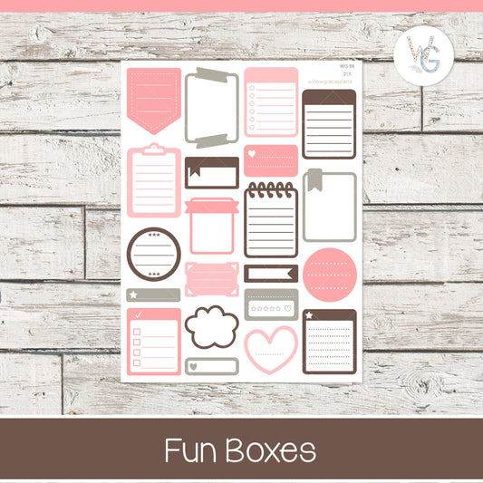 Fun Boxes - Planner Stickers - Willow Grace Planner Stickers | B-215