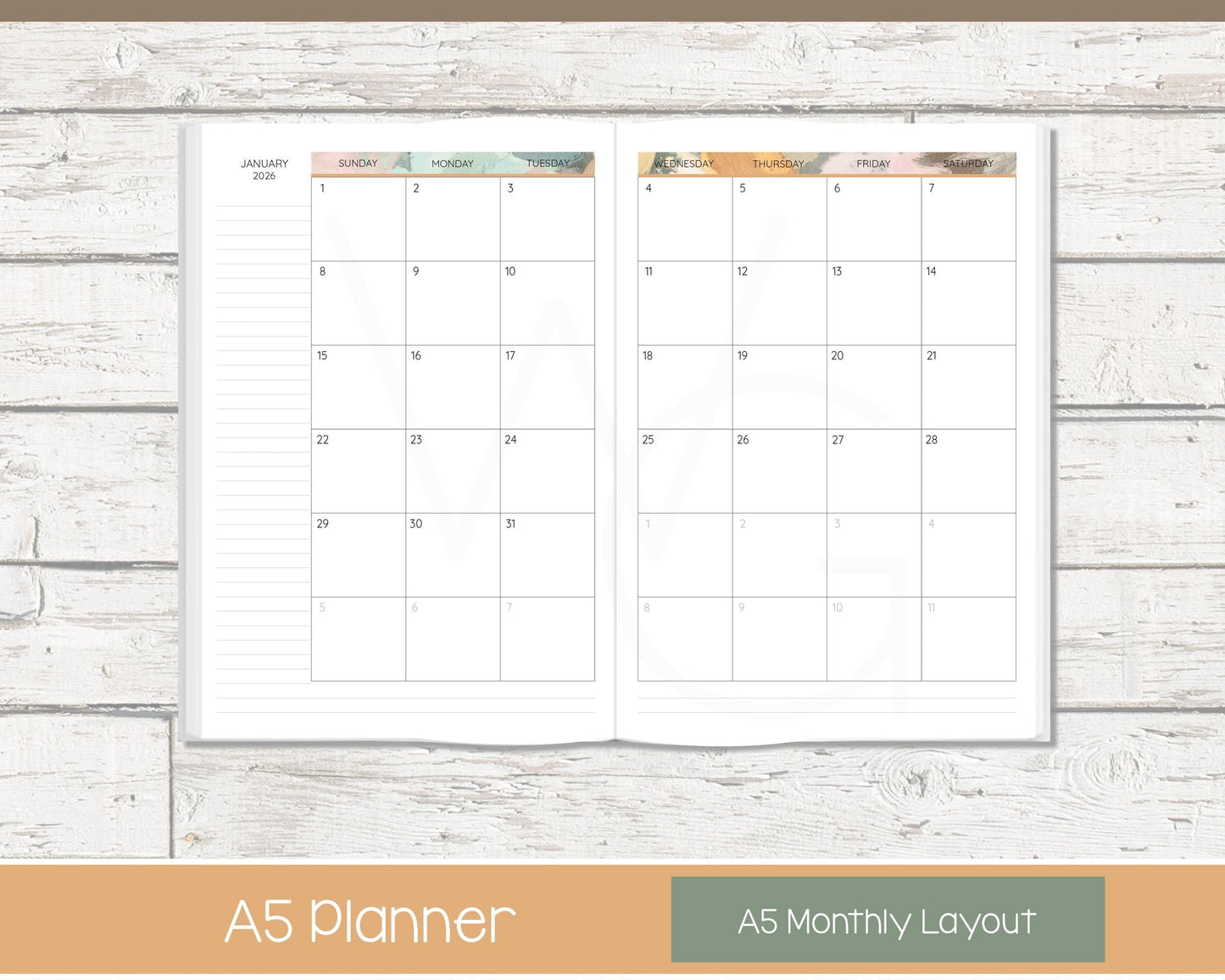 Complete Productivity Planer | Month, Week, Day Planner | Lined Layout | Bloom