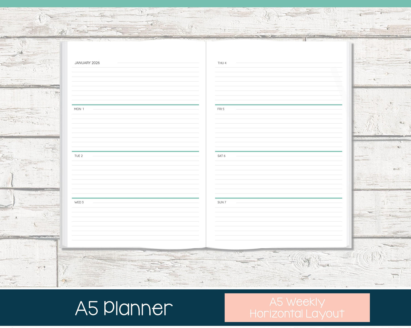 Weekly Personalized Planner | Horizontal Weekly Planner | Lined Layout | Summer Dreams