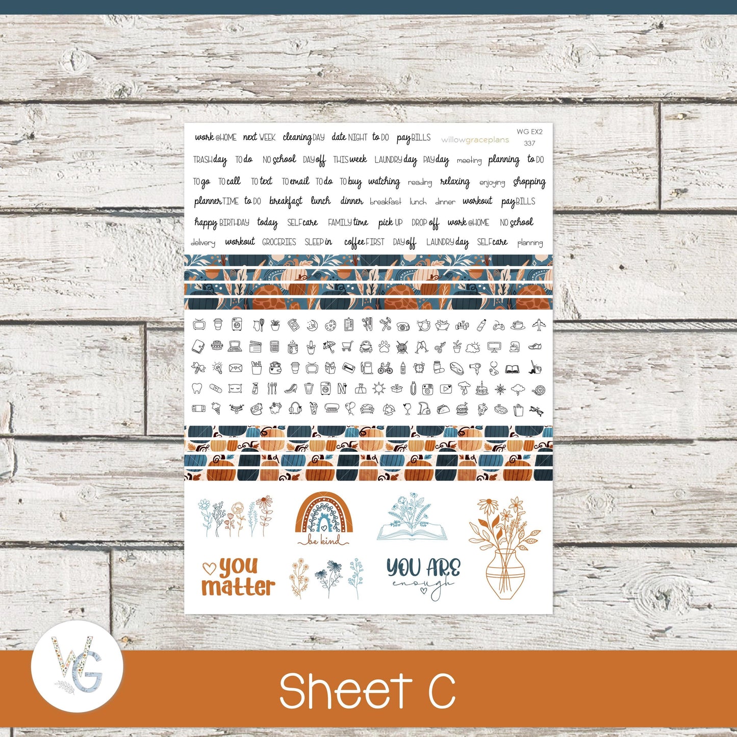 Willow Grace Planner Stickers - Weekly Planner Stickers | WGW-337